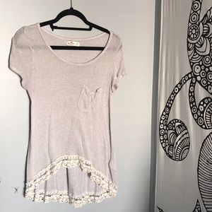 Knit, shirtsleeve crochet shirt